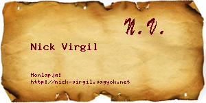Nick Virgil névjegykártya